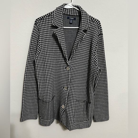Black and White Houndstooth Blazer by Chaps in Size XLnew never worn with no tag - Picture 1 of 15